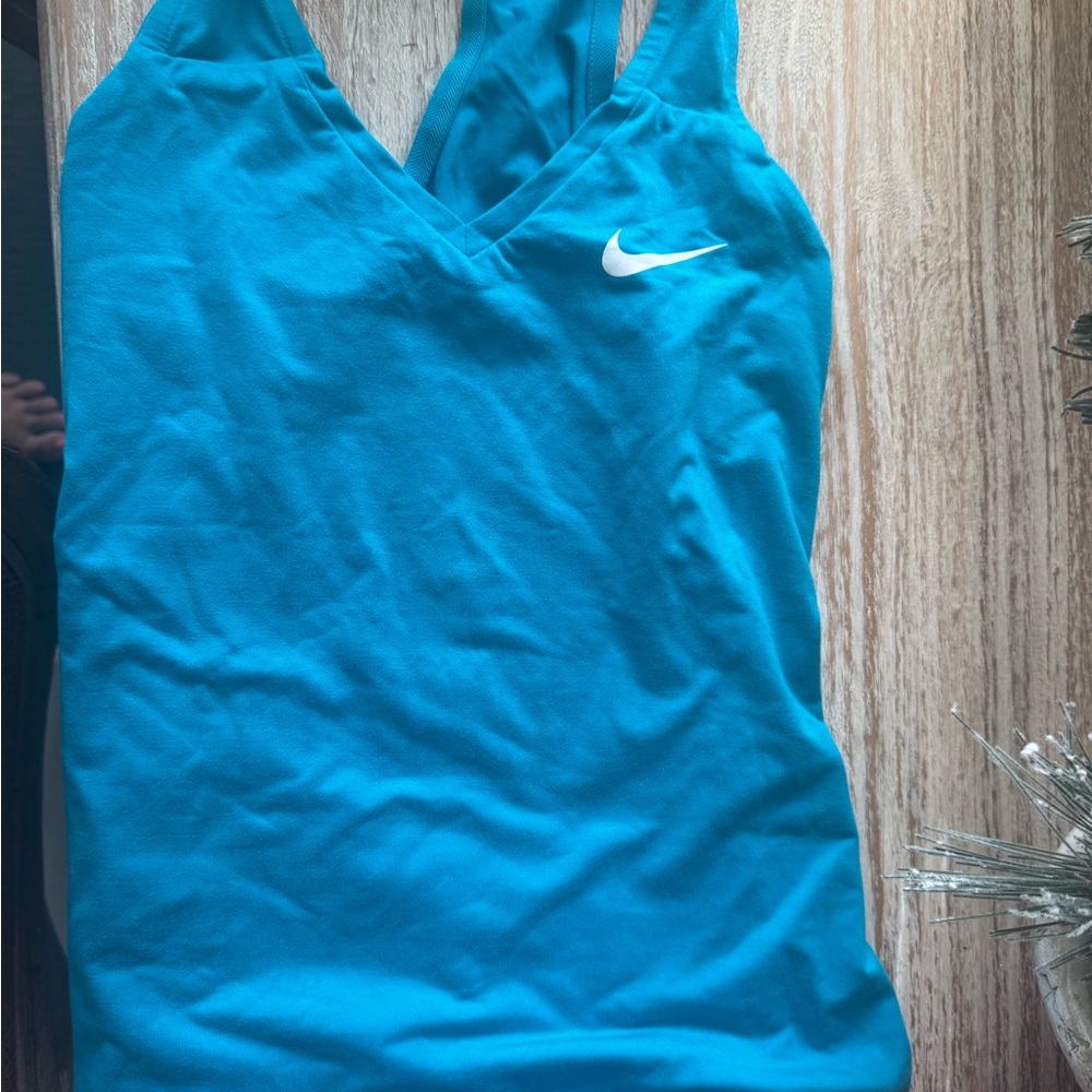 Nike Blue Fitted Sleeveless Tank Top